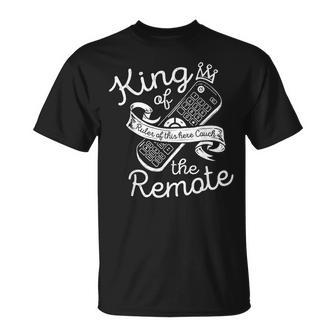 King Of The Remote Control Tv Potato Couch Lazy Dad T-Shirt - Seseable