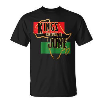 Kings Are Born In June Birthday Shirts African American Men Unisex T-Shirt | Mazezy