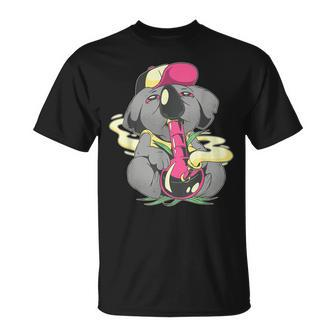 Koala With A Marijuana Bong - Weed Graphic T-shirt - Seseable