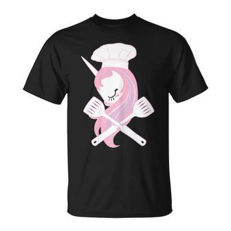 Köchin Küche Kochen Backen Einhorn Geschenk Gastro T-Shirt - Seseable