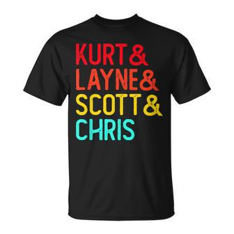 Kurt & Layne & Scott & Chris Grunge Distressed Font T-shirt - Thegiftio UK