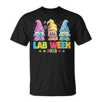 Lab Week 2023 Cute Gnomes Medical Laboratory Technologist Unisex T-Shirt | Mazezy