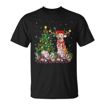 Labrador Retriever Dog Lover Matching Santa Christmas Tree T-shirt - Seseable