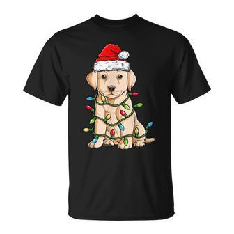Labrador Santa Christmas Tree Lights Xmas Boys Dog Dogmas T-shirt - Seseable