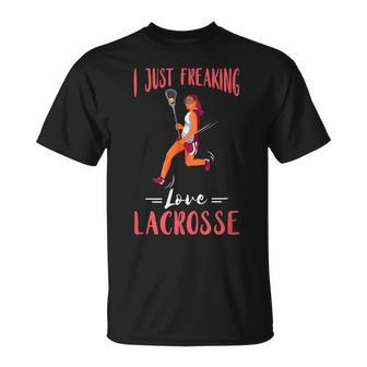 Lacrosse Freaking Love Lax Lacrosse Stick Lacrosse Player T-shirt - Thegiftio UK