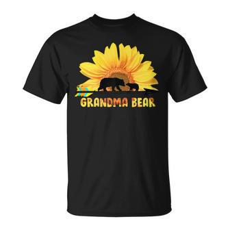 Lam Gap Grandma Sunflower Bear Best Grandma Ever Mothers Gift For Womens Unisex T-Shirt - Seseable