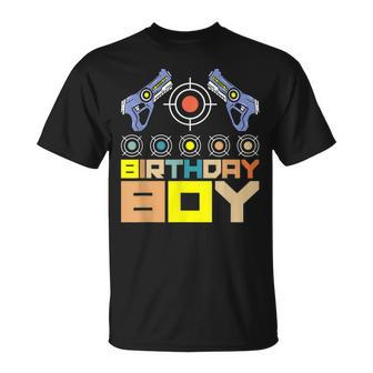 Laser Tag Birthday Boy Party Indoor Lasertag Game Player Unisex T-Shirt | Mazezy