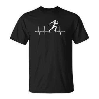 Läufer Herzschlag EKG T-Shirt, Sport Herren Shirt in Schwarz - Seseable