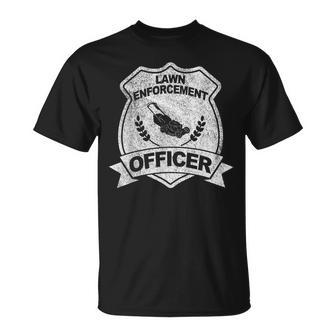 Lawn Enforcement Officer Lawn Mowing Landscaping Retro Unisex T-Shirt | Mazezy