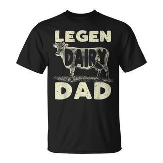 Mens Legen Dairy Dad Cow Farmer Fathers Day For Men T-Shirt - Seseable