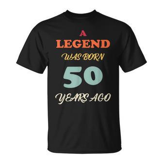 A Legend Was Born Jahrestag Vintage Farben T-Shirt - Seseable