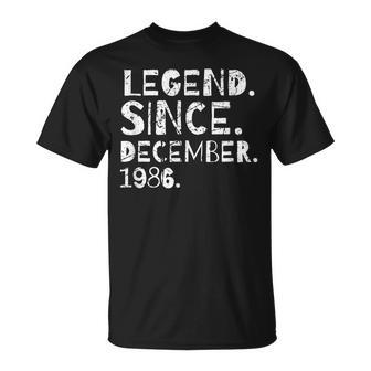 Legend Since December 1986 Geburtstagsfeier Frau Ehemann T-Shirt - Seseable