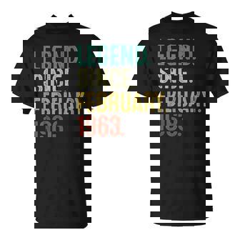 Legend Since February 1963 Vintage 60Th Birthday 60 Year Old T-Shirt - Seseable