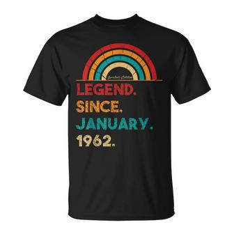 Legend Since Januar 1962 61 Geburtstag Geschenk Born In 1962 T-Shirt - Seseable