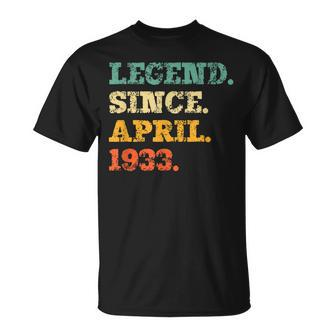 Legend Since April 1933 Funny 90Th Birthday 90 Years Old Unisex T-Shirt | Mazezy