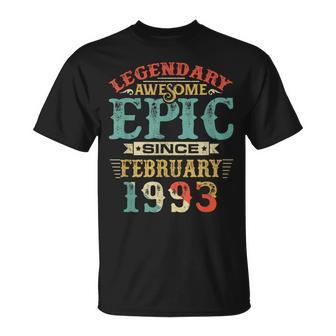 Legendary Awesome Epic Since February 1993 Birthday 27 Years T-Shirt - Seseable
