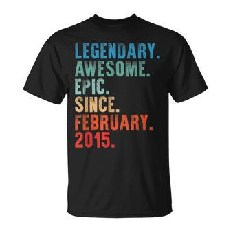 Legendary Awesome Epic Since February 2015 Vintage Birthday T-Shirt - Seseable