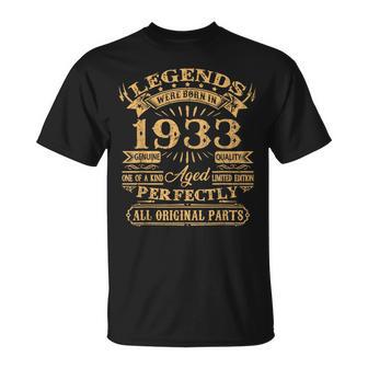 Legenden 1933 Jahrgang T-Shirt, 90. Geburtstag Mann V2 - Seseable