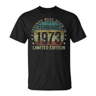 Legenden Februar 1973, T-Shirt zum 50. Geburtstag für Männer - Seseable