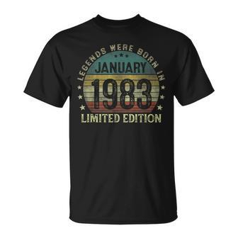 Legenden Januar 1983 Geburtstag Männer T-Shirt, 40. Jubiläum - Seseable