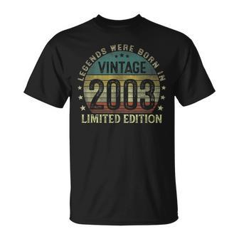 Legenden Wurden 2003 Geboren T-Shirt, 20. Geburtstag Mann - Seseable