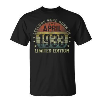 Legenden Wurden Im April 1933 Geschenk 90 Geburtstag Mann V7 T-Shirt - Seseable