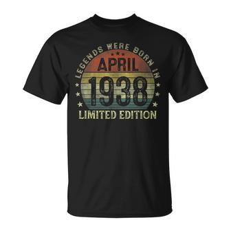 Legenden Wurden Im April 1938 Geschenk 85 Geburtstag Mann V8 T-Shirt - Seseable