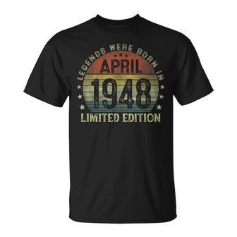 Legenden Wurden Im April 1948 Geschenk 75 Geburtstag Mann V8 T-Shirt - Seseable