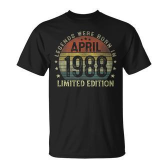Legenden Wurden Im April 1988 Geschenk 35 Geburtstag Mann V5 T-Shirt - Seseable
