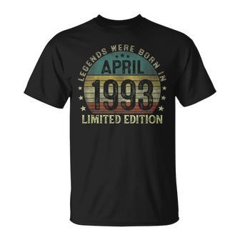 Legenden Wurden Im April 1993 Geschenk 30 Geburtstag Mann V9 T-Shirt - Seseable