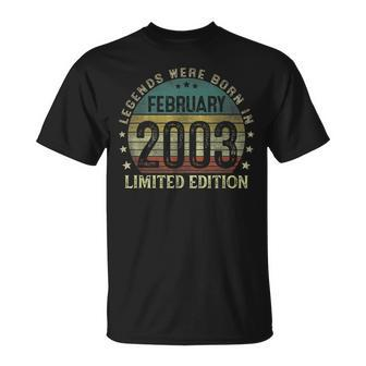 Legenden Wurden Im Februar 2003 Geschenk 20 Geburtstag Mann T-Shirt - Seseable