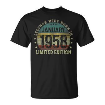 Legenden Wurden Im Januar 1958 Geschenk 65 Geburtstag Mann V6 T-Shirt - Seseable