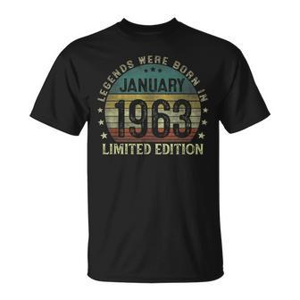 Legenden Wurden Im Januar 1963 Geschenk 60 Geburtstag Mann V5 T-Shirt - Seseable