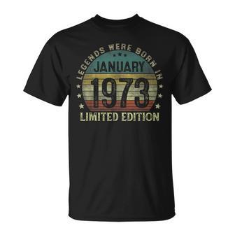 Legenden Wurden Im Januar 1973 Geschenk 50 Geburtstag Mann V6 T-Shirt - Seseable