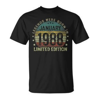 Legenden Wurden Im Januar 1988 Geschenk 35 Geburtstag Mann V6 T-Shirt - Seseable