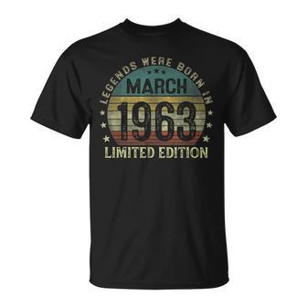 Legenden Wurden Im März 1963 Geschenk 60 Geburtstag Mann V3 T-Shirt - Seseable