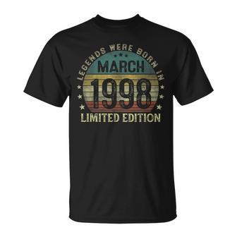 Legenden Wurden Im März 1998 Geschenk 25 Geburtstag Mann V2 T-Shirt - Seseable