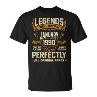 Legends Were Born In January 1990 T-Shirt - Seseable