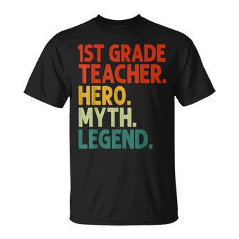 Lehrer der 1. Klasse Held Mythos Legende T-Shirt im Vintage-Stil - Seseable