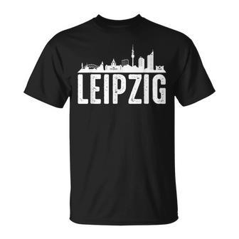 Leipzig Skyline Geschenk Stadt Für Leipziger T-Shirt - Seseable