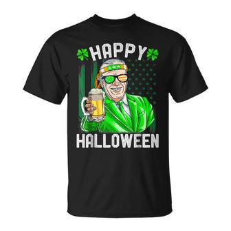 Leprechaun Biden Happy Halloween For St Patricks Day T-Shirt - Seseable