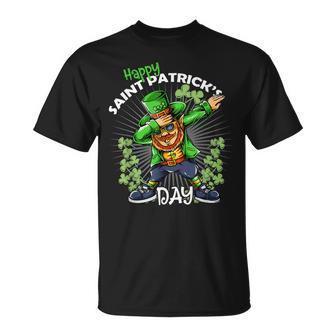 Leprechaun Dabbing Happy Saint Patricks Day Shamrock Lucky T-Shirt - Seseable