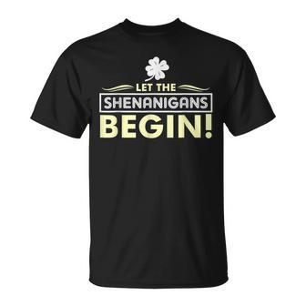 Let The Shenanigans Begin St Patricks Day T-Shirt - Seseable