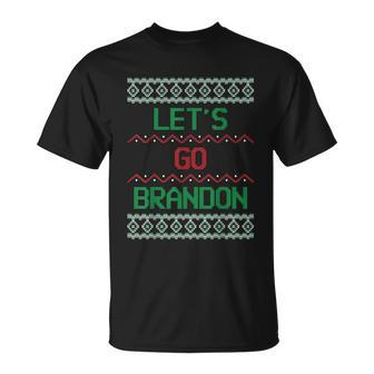 Lets Go Brandon Gift Ugly Christmas Gift Unisex T-Shirt - Monsterry CA