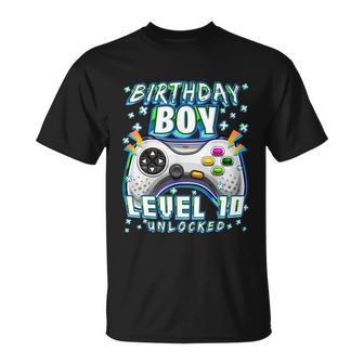 Level 10 Unlocked Video Game 10Th Birthday Gamer Boys Tshirt Unisex T-Shirt - Monsterry