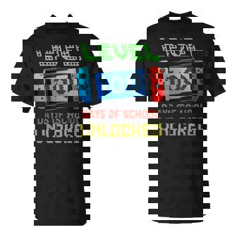 Level 100 Day Of School Unlocked Gaming Smarter Gamer Kids T-Shirt | Seseable UK