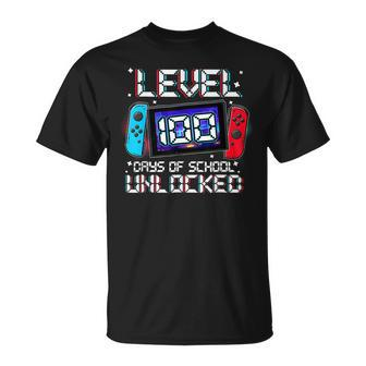 Level 100 Days Of School Unlocked Gamer Video Games Boys V21 T-Shirt - Seseable