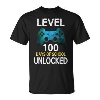 Level 100 Days Of School Unlocked Gamer Video Games Boys V5 T-Shirt - Seseable