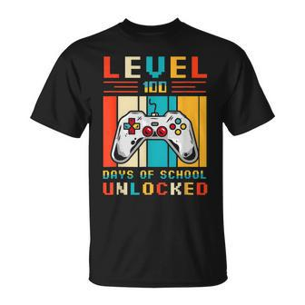 Level 100 Days Of School Unlocked Video Game Controller T-Shirt - Seseable