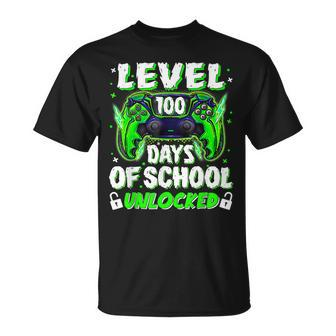 Level 100 Days Of School Unlocked Video Game School Gamer T-Shirt - Seseable